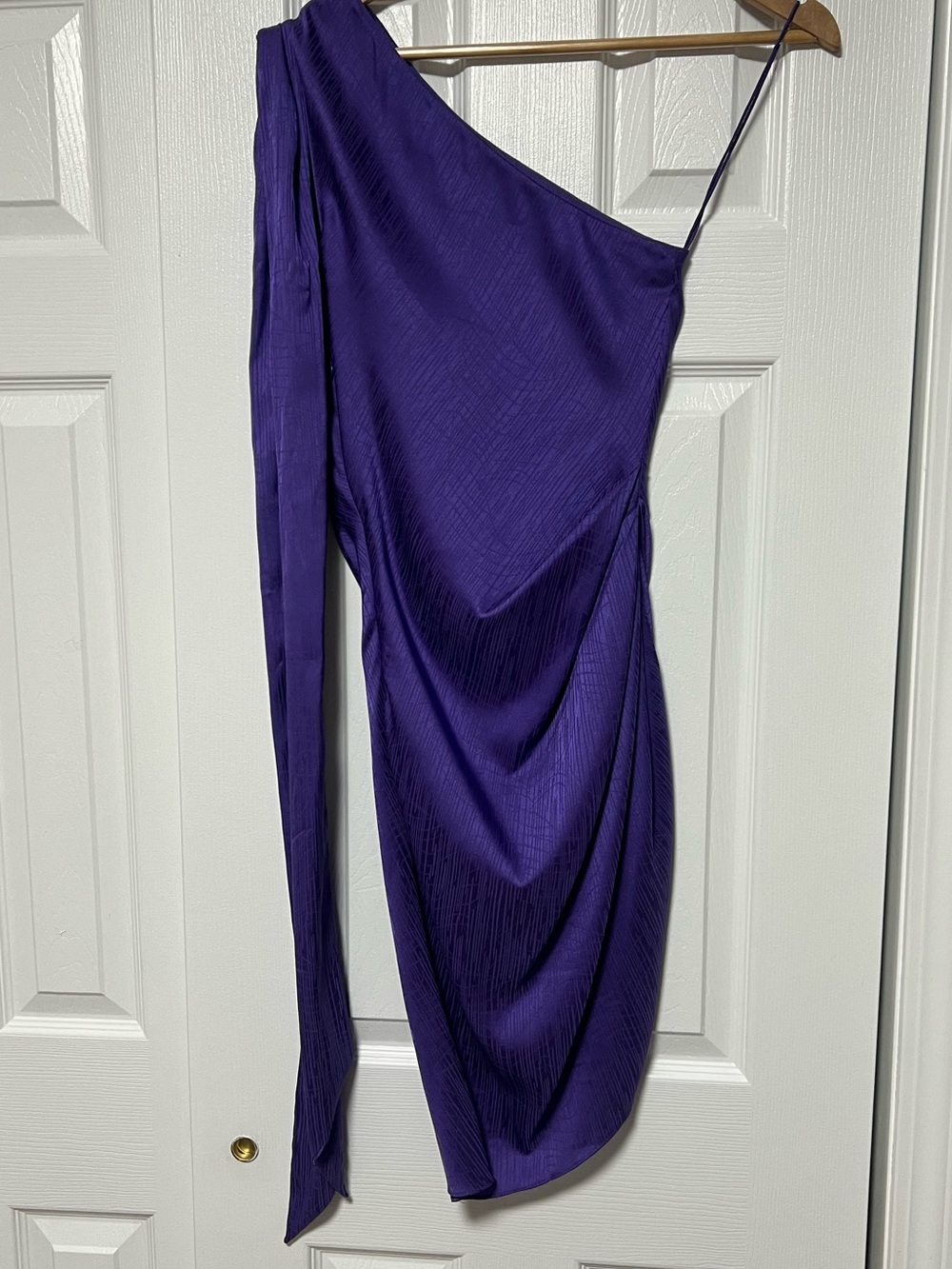 Ronny Kobo Zoe One Shoulder Dress Ultra Violet Purple XS - Picture 6 of 7